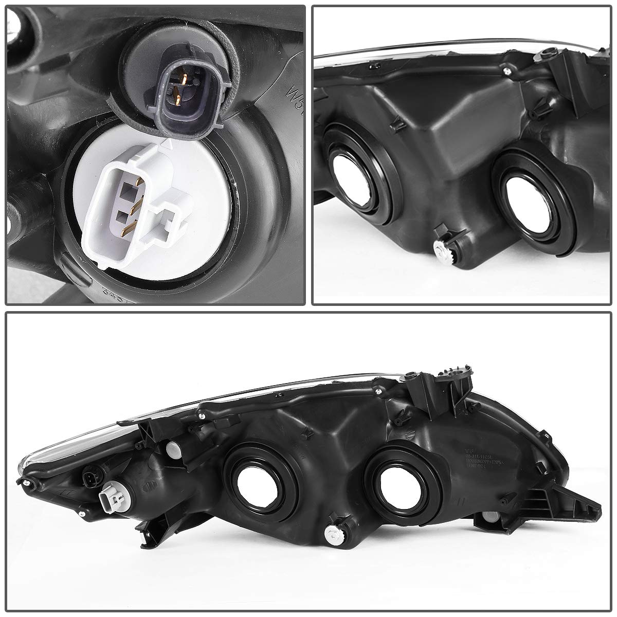 DNA Motoring Headlight Assembly – Toyota Corolla 2011-2013, Chrome/Amber