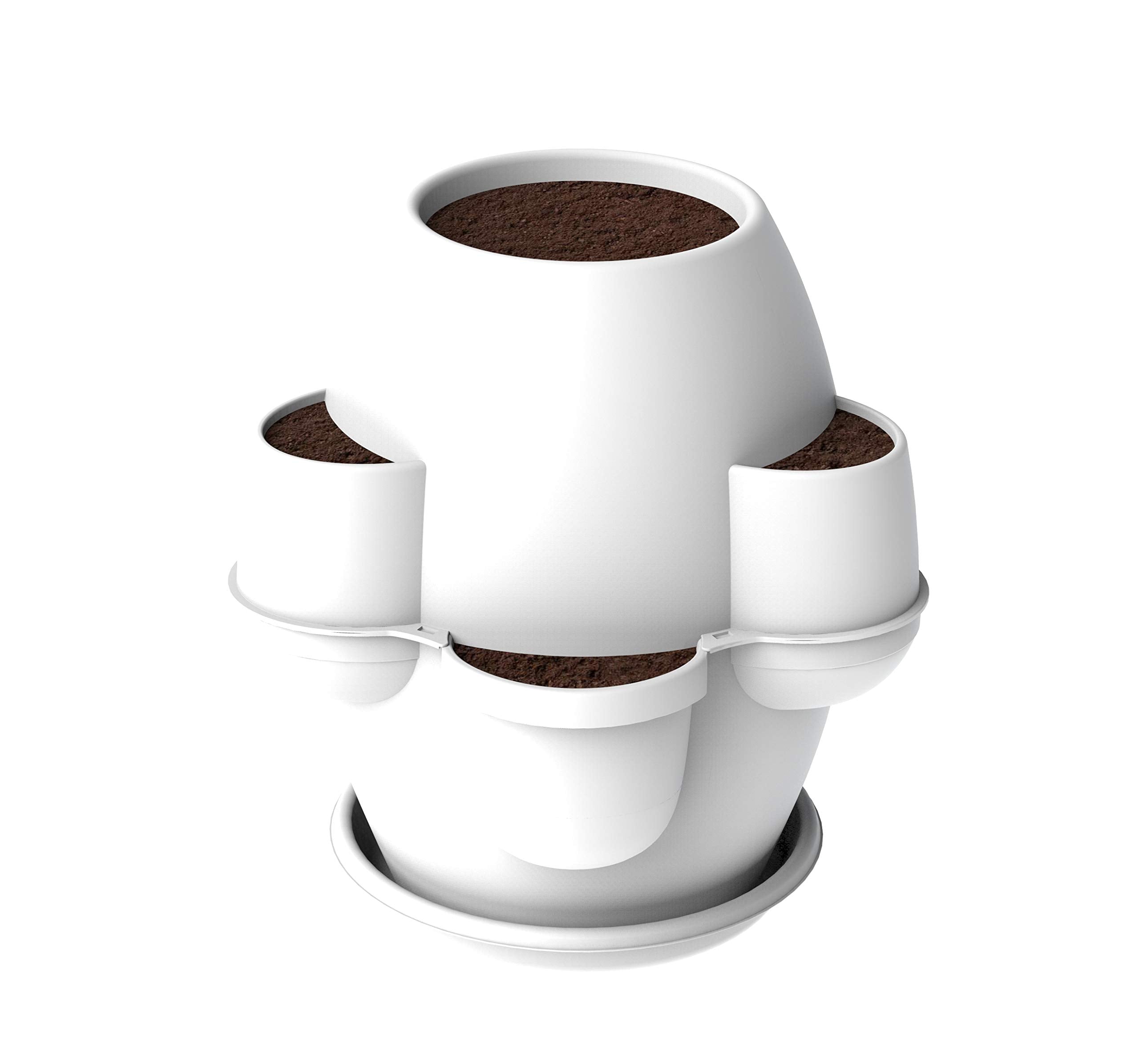 Bama Oasi Plant Pot with Saucer 80 cm Ice Color Made in Italy