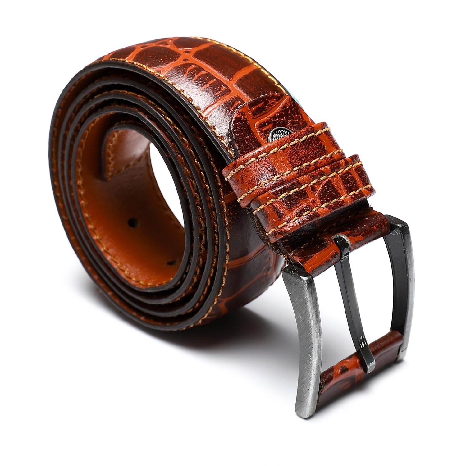 Andora Mens Reptile Patterned Belt