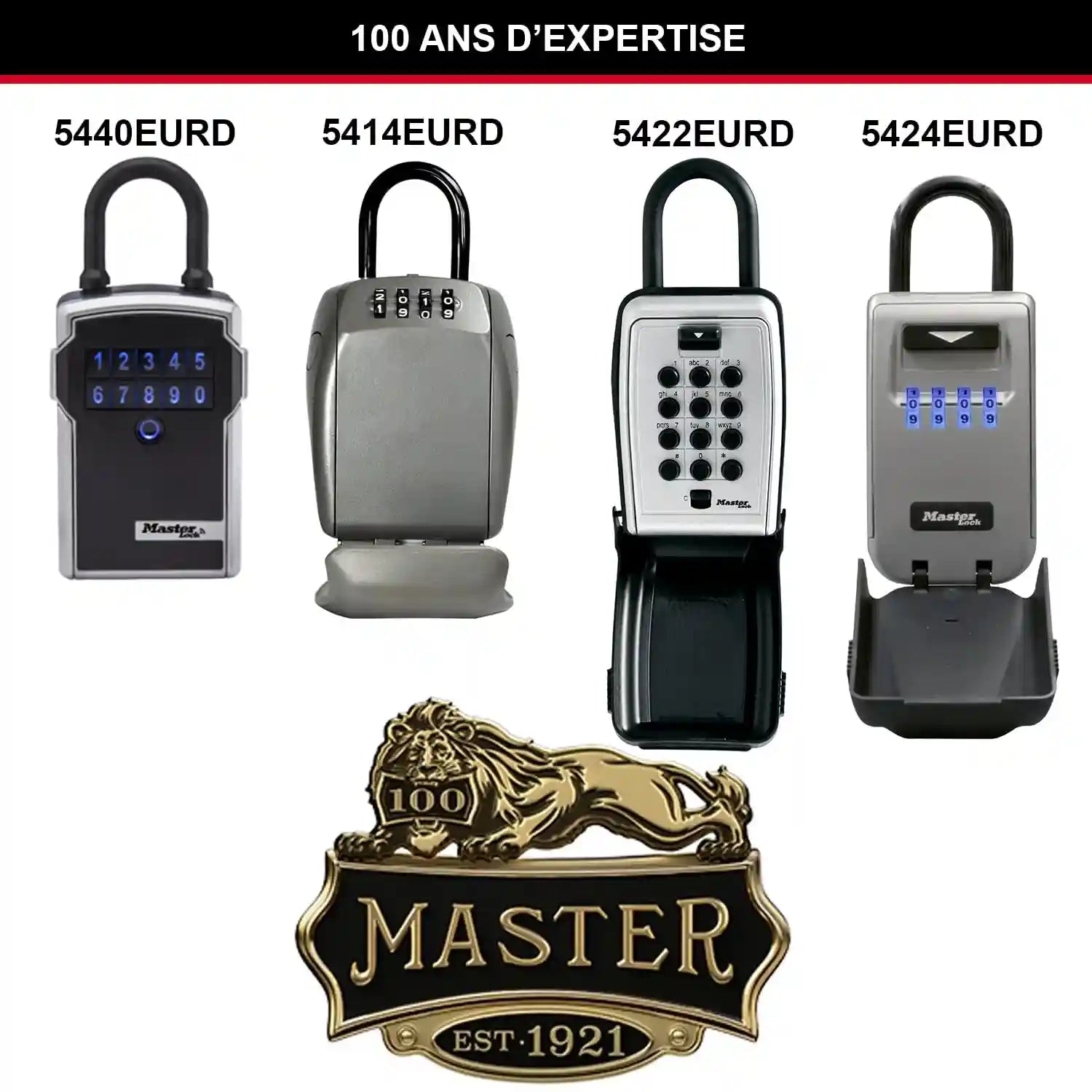 Master Lock Connected Key Safe [Bluetooth or Combination Access] [Shackle] [Outdoor] - 5440EURD - Select Access Smart Key Lock Box