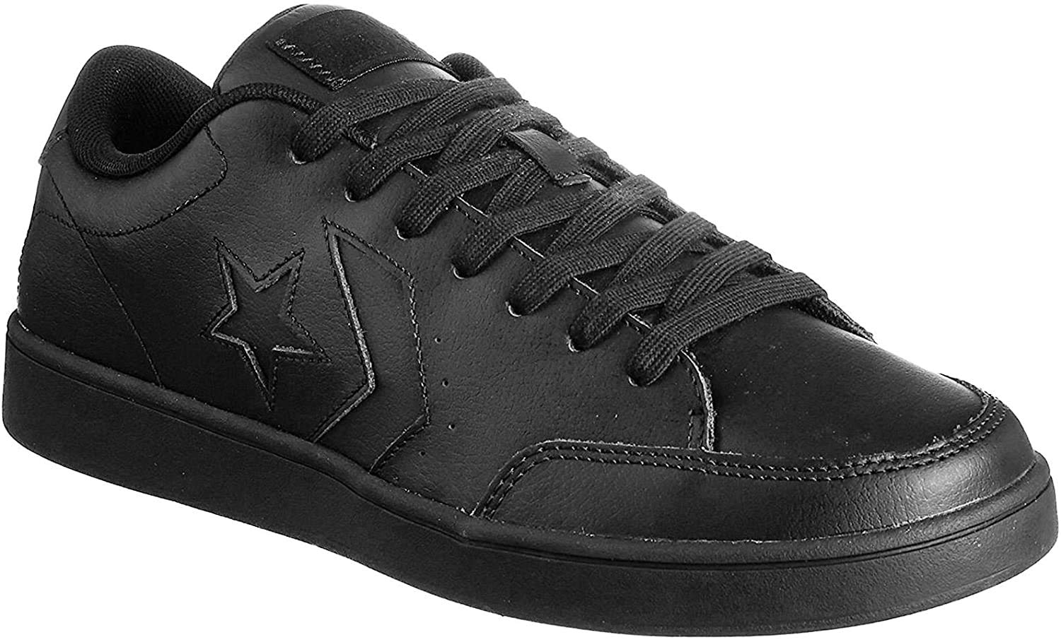 Converse Mens Star Court Ox Black Leather Trainers 8.5 US