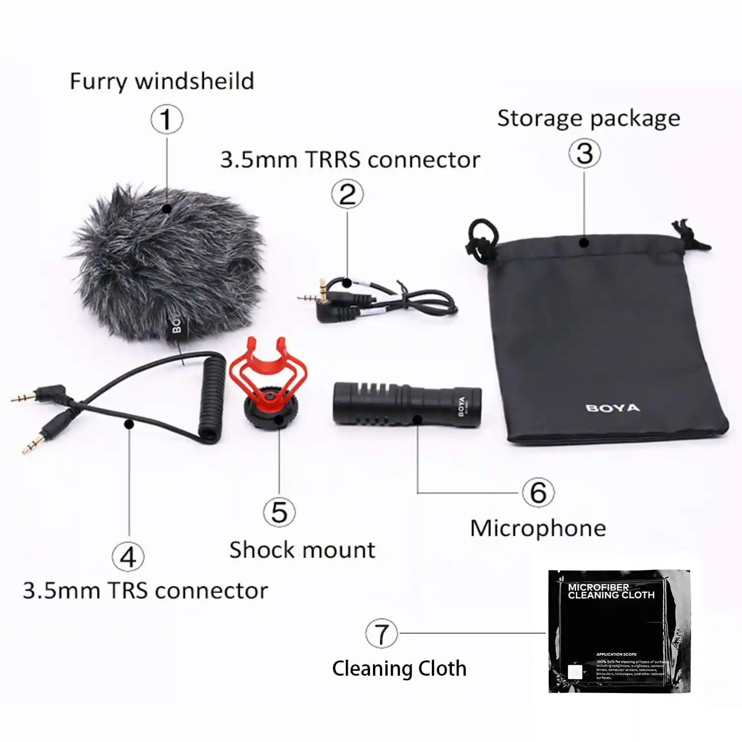 BOYA by-MM1 On-Camera Shotgun Microphone for iPhone, Android Smartphones, DSLR Cameras Camcorders - Battery-Free Camera Microphone Vlog Video Mic - Safqqa Egypt
