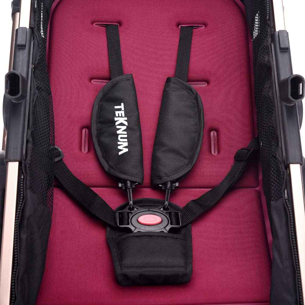 Teknum - 3 in 1 Pram Stroller Story, Diaper Bag & Hooks - Wine Grey – Safqqa Egypt