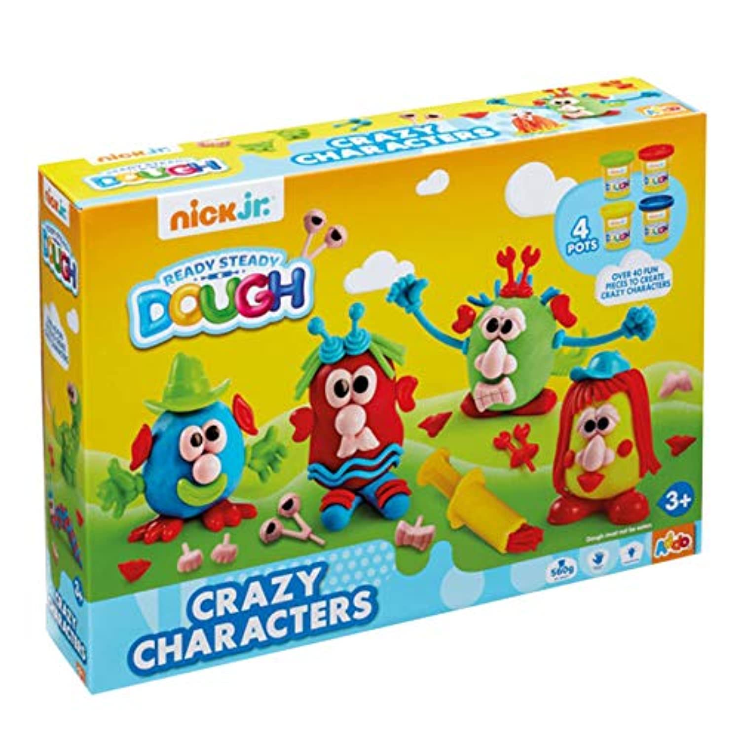 Addo nick jr. ready steady dough crazy characters play dough set For Kids,Includes tools to create fun and crazy characters.