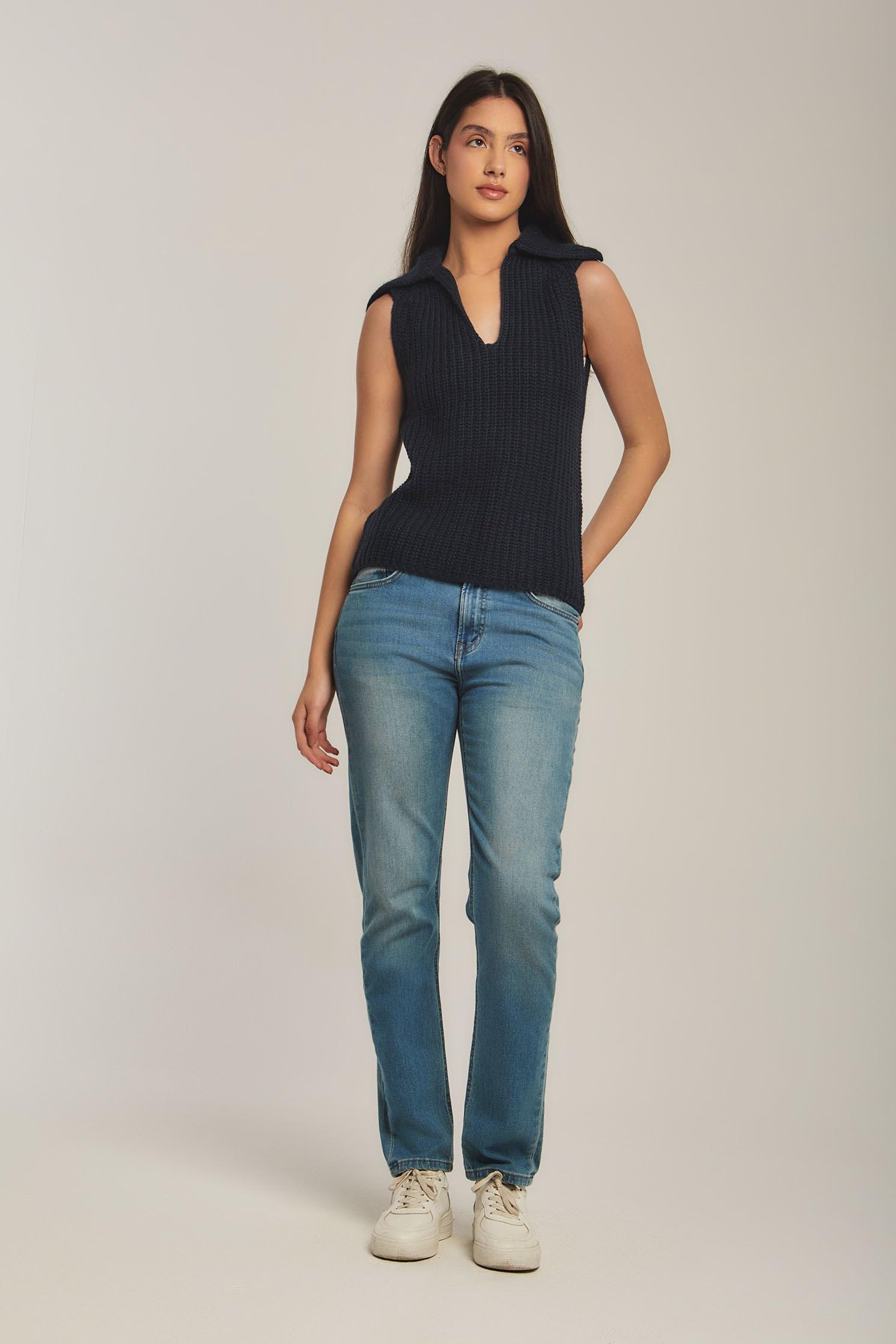 DARE Dalydress Women's Fancy Knitted Vest With Collar - Safqqa Egypt