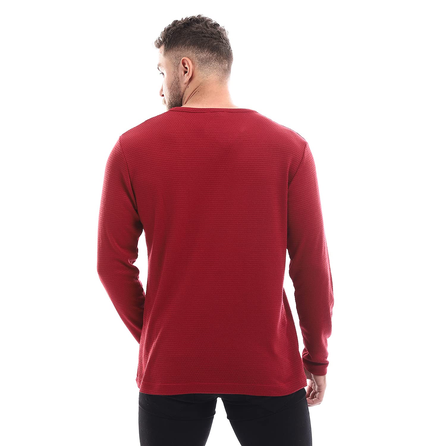 Off Cliff Plain Vneck Long Sleeves Top Casual SweatShirt For Men,Ideal for casual outings, lounging, or everyday wear.