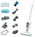 BLACK+DECKER Steam Mop, 1300W, 350ml Capacity, Superheated Steam, Microfiber Pad, 30 Sec Heat-Up, 14 Min Runtime, Chemical-Free, Safe for All Sealed Floors, ECO Friendly, White/Blue - FSMH13E10-B5