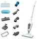 BLACK+DECKER Steam Mop, 1300W, 350ml Capacity, Superheated Steam, Microfiber Pad, 30 Sec Heat-Up, 14 Min Runtime, Chemical-Free, Safe for All Sealed Floors, ECO Friendly, White/Blue - FSMH13E10-B5