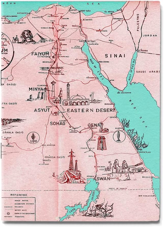 كراسة رسم بتصميم خريطة بنمط عتيق من ذا انكجيكشن، A5162S - بينك، مقاس A5 -