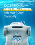 genkinno Pool Robot Pool Vacuum Cleaner Powerful Active Cleaning, Automatic Pool Cleaner up to 120 Minutes Running Time, Quick Dismountable Filter, Intelligent Navigation Robotic Pool Vacuum Cleaner - Safqqa