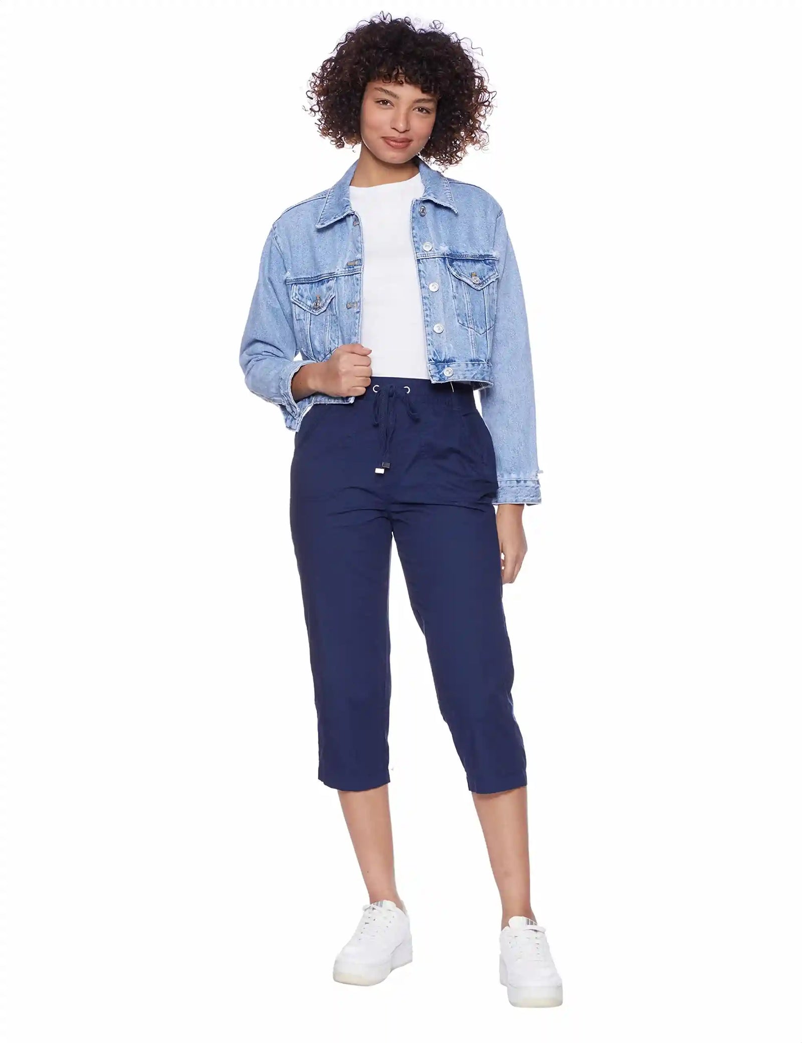 Matalan Plain Front Pocket Drawstring Cropped Pants for Women - Safqqa Egypt