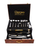Oxford MD-35GL Stainless Steel Spoon 85-Pieces Set with Wood and Leather Bag, Silver - Safqqa