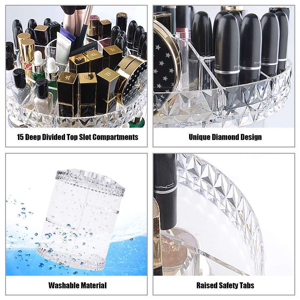 360° Rotating Makeup Organizer – 7-Layer Large Capacity Acrylic Cosmetics Storage