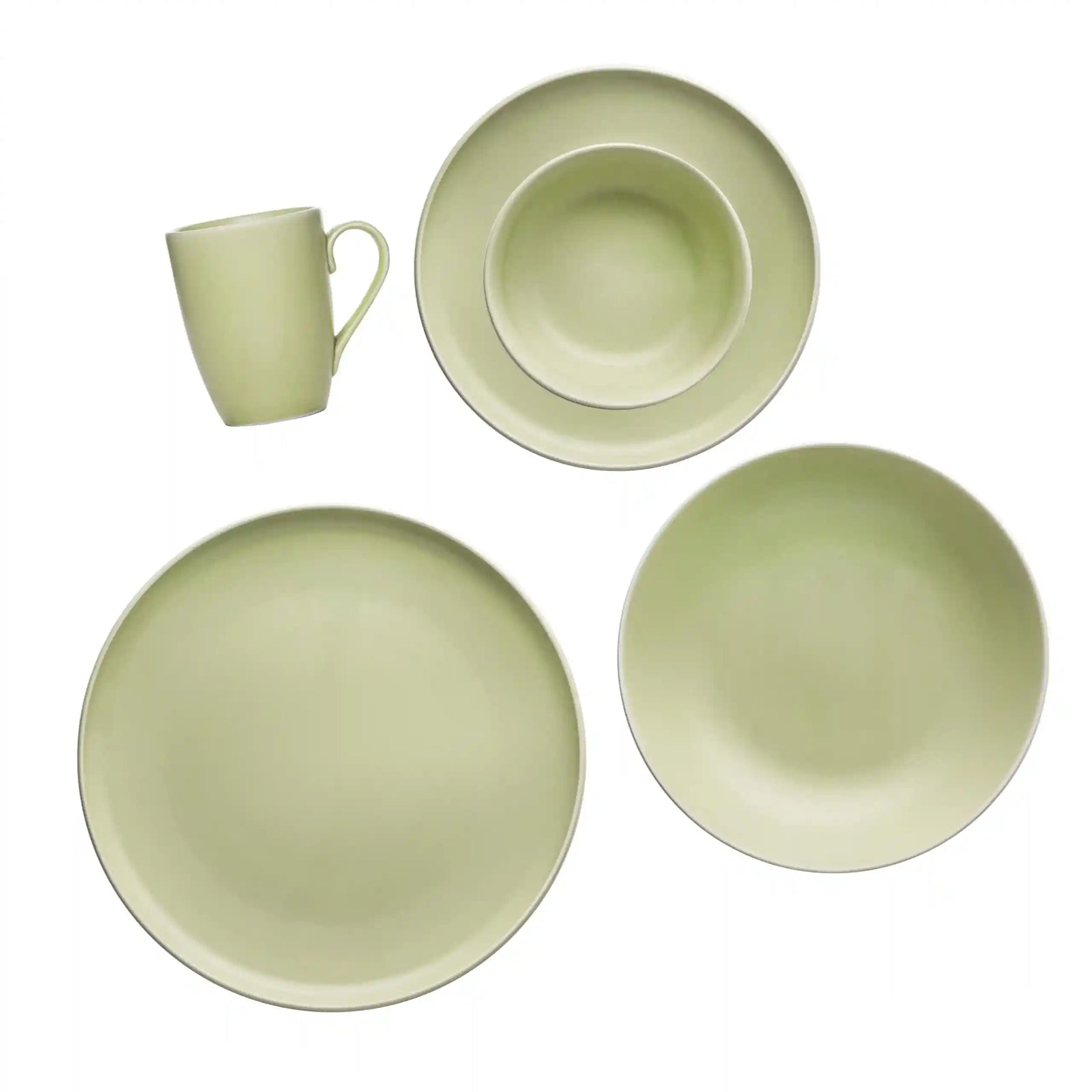 Fathy Mahmoud Porcelain Tableware Dinner 30-Piece Set, Light Green