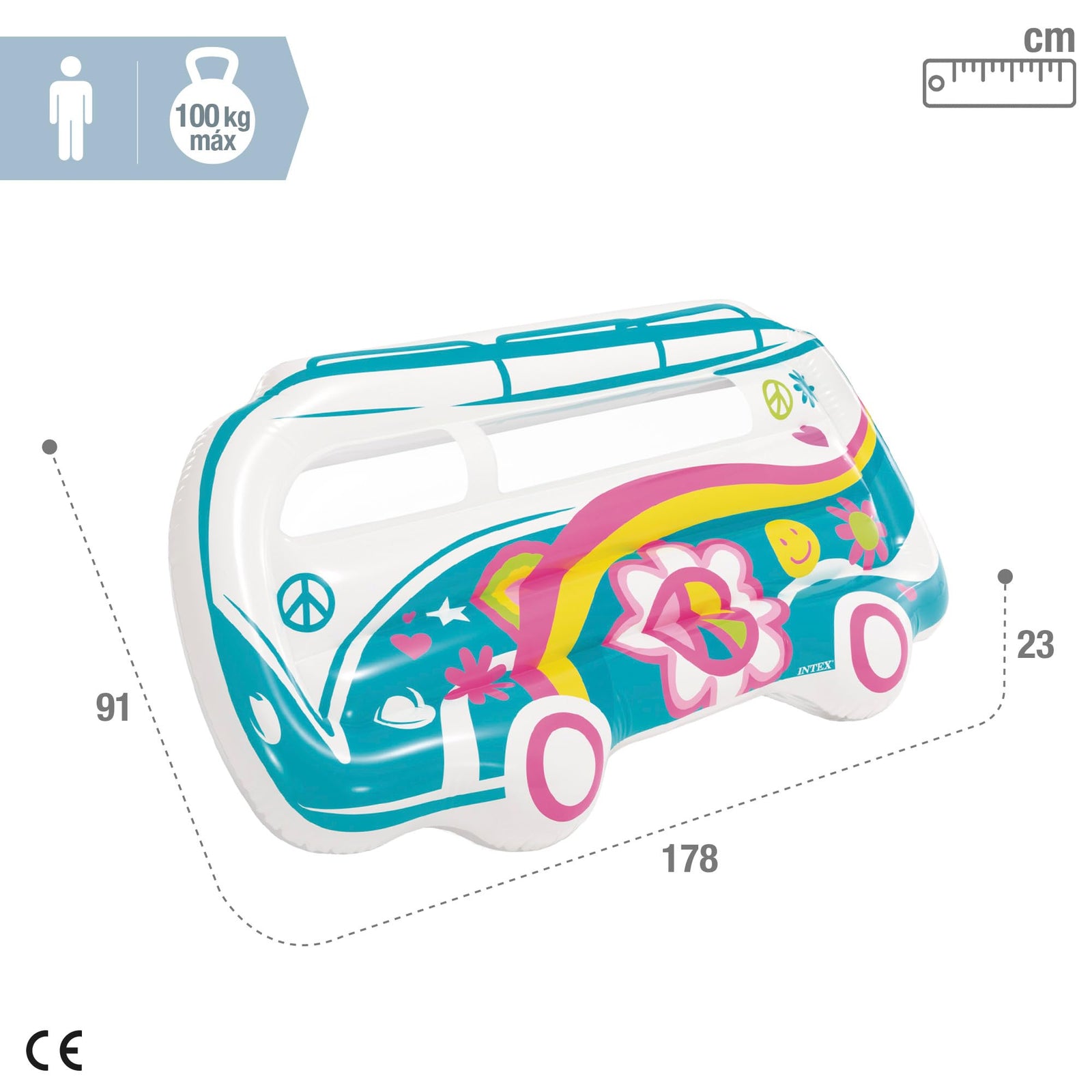 Intex Truck-Shaped Inflatable Float, Multicolor, Kids Pool and Water Play Float