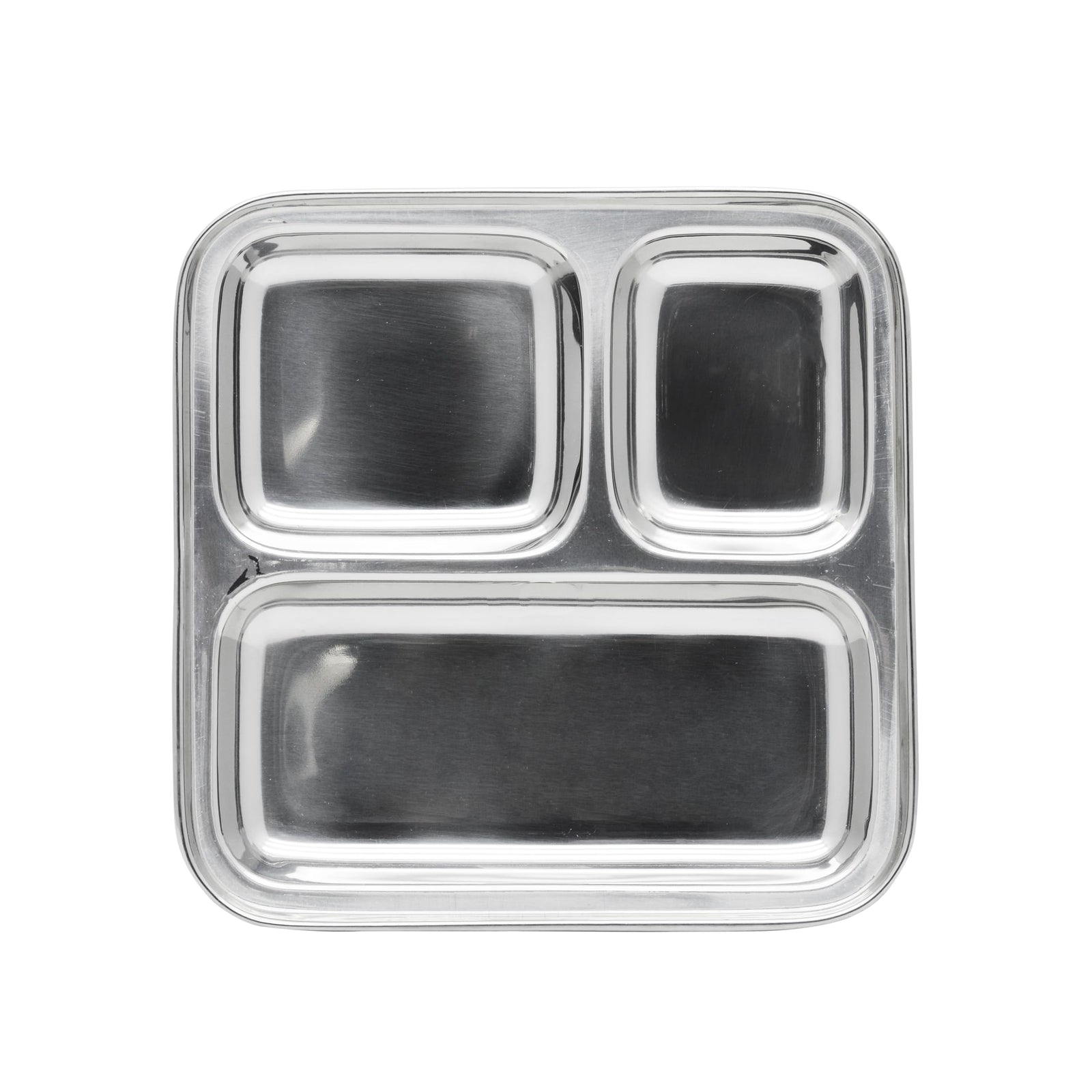 RAJ Pav Bhaji Square Tray – 3 Compartment Plate