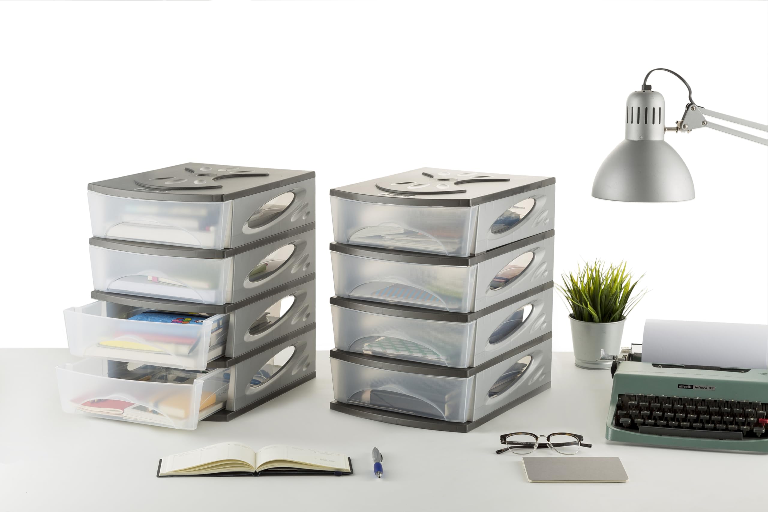 Bama Storage Box Set - 4-Pack, Green (Made in Italy)