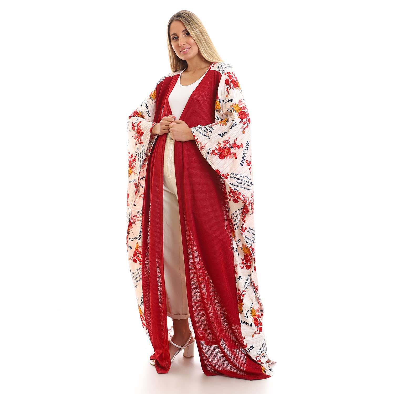 JAMILA Women’s Short Sleeve Printed Kimono Robe