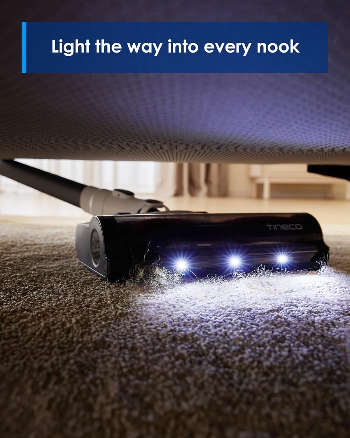Tineco A30S Cordless Stick Vacuum Cleaner, 160W Suction, 60Min Runtime, 1L Dustbin, ZeroTangle Brush, LED Headlight – Minor Scratch - Safqqa Egypt