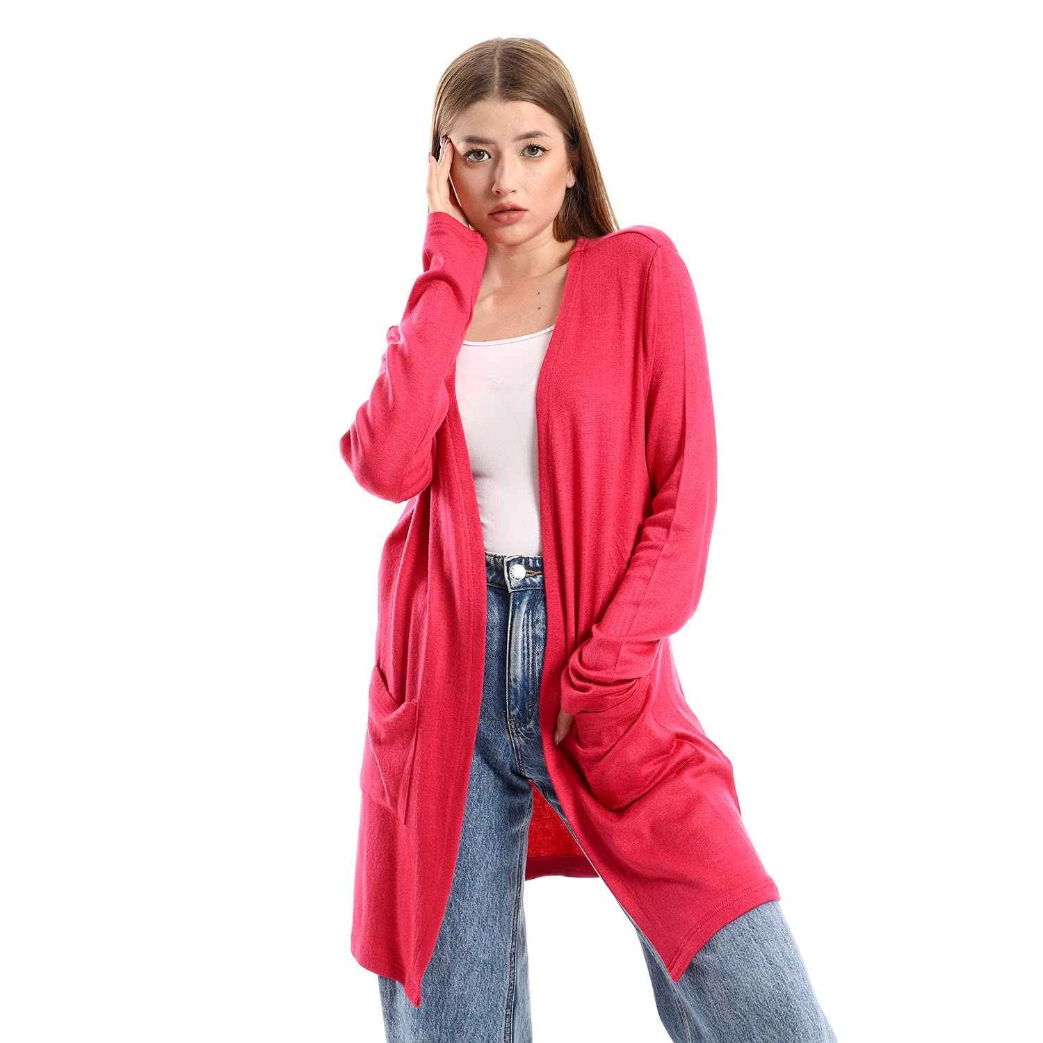 JAMILA Women Side Pockets Short Cardigan