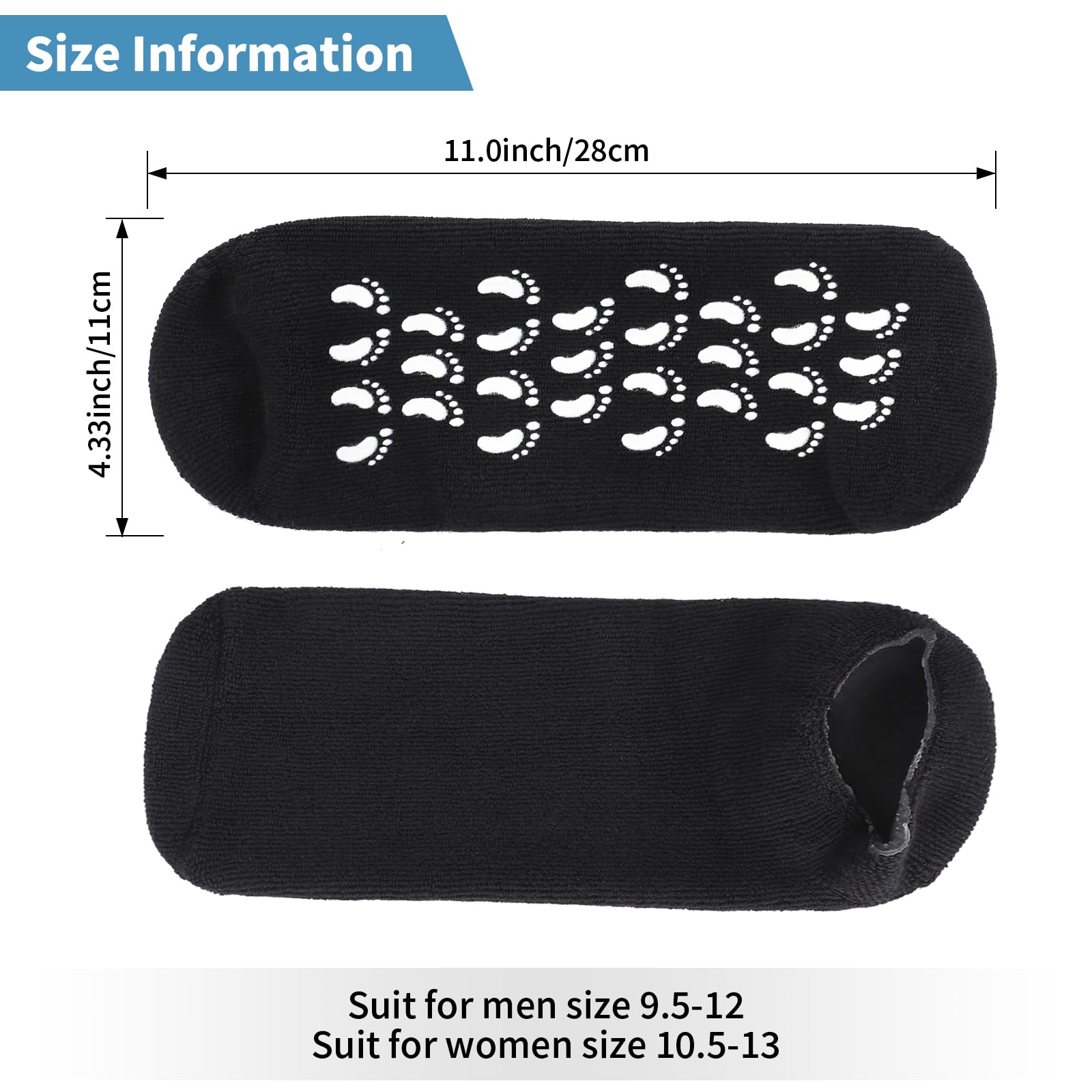 Silicone Moisturizing Socks for Men - 1 Pair Soft Foot Care Socks