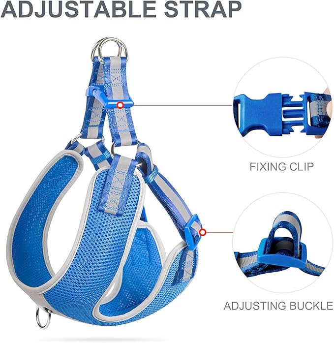 Fida Adjustable Reflective Dog Harness with Lightweight Soft Mesh - Safqqa