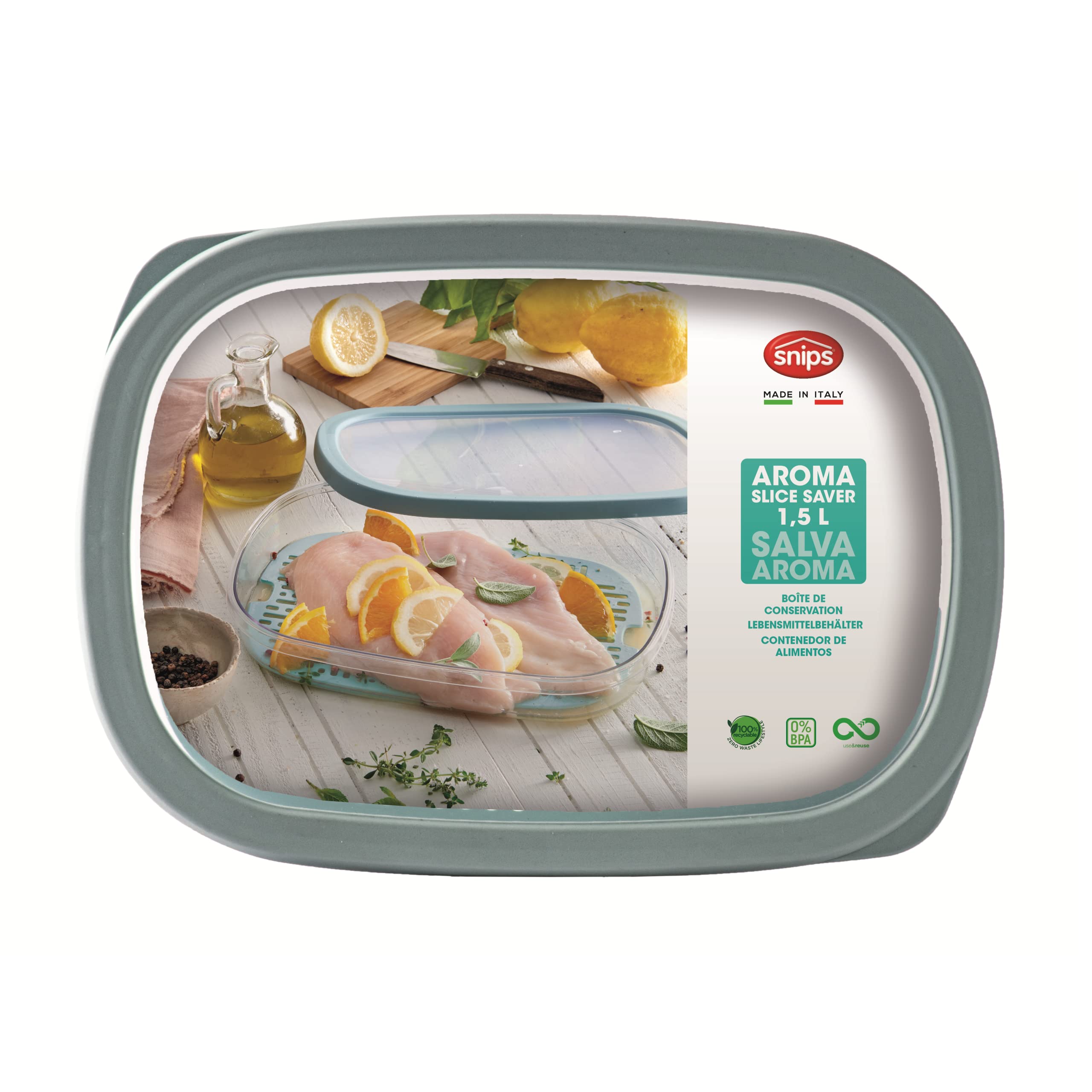 Snips Saving Food Container - 1,50 L- 28,5 x 20,5 x 4,5 cm Made in Italy – Safqqa Egypt