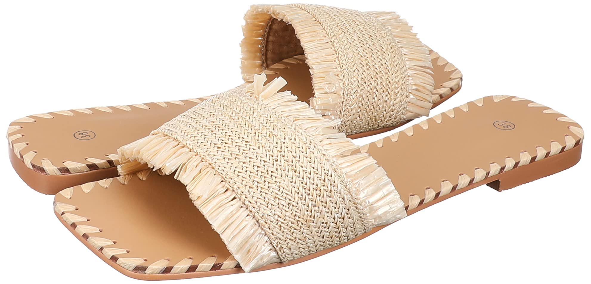 Pixi Straw Detail Strap Flat Slippers for Women – Comfortable & Stylish – Safqqa Egypt