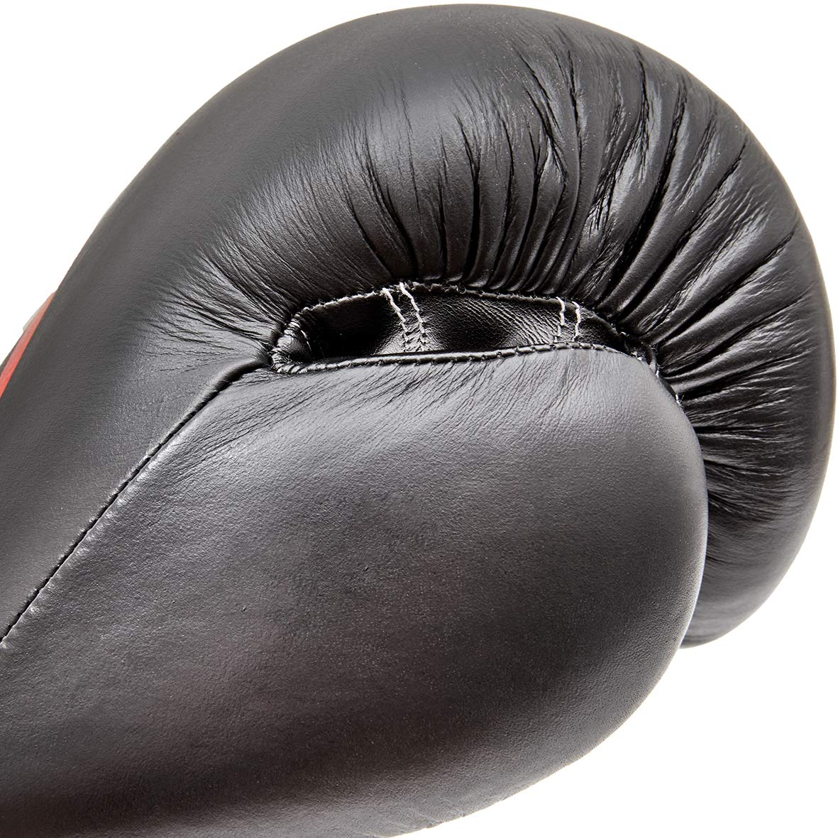 Leather Boxing Gloves - 14oz Black/Red