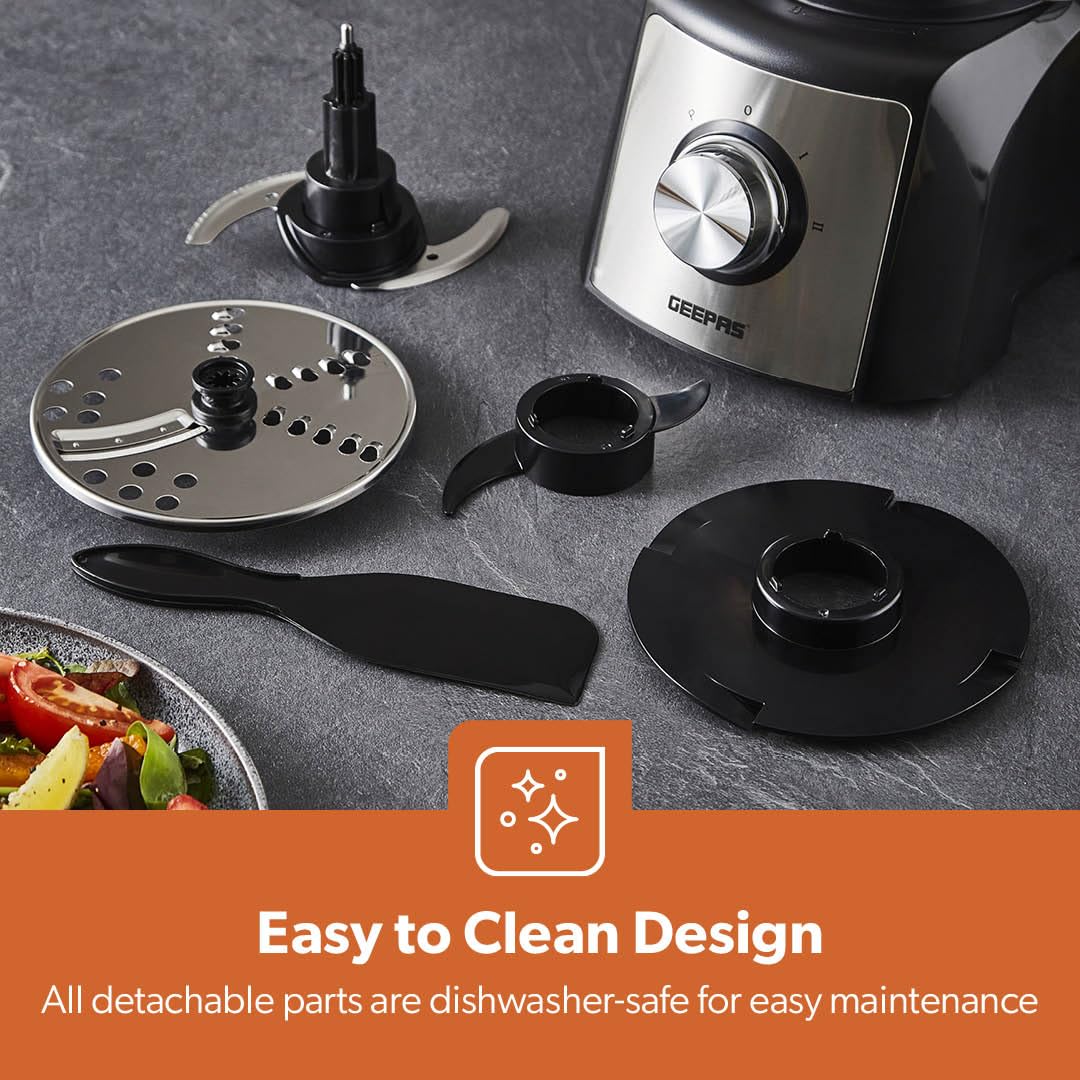 Geepas Food Processor 1200W 1.2L Stainless Steel Bowl