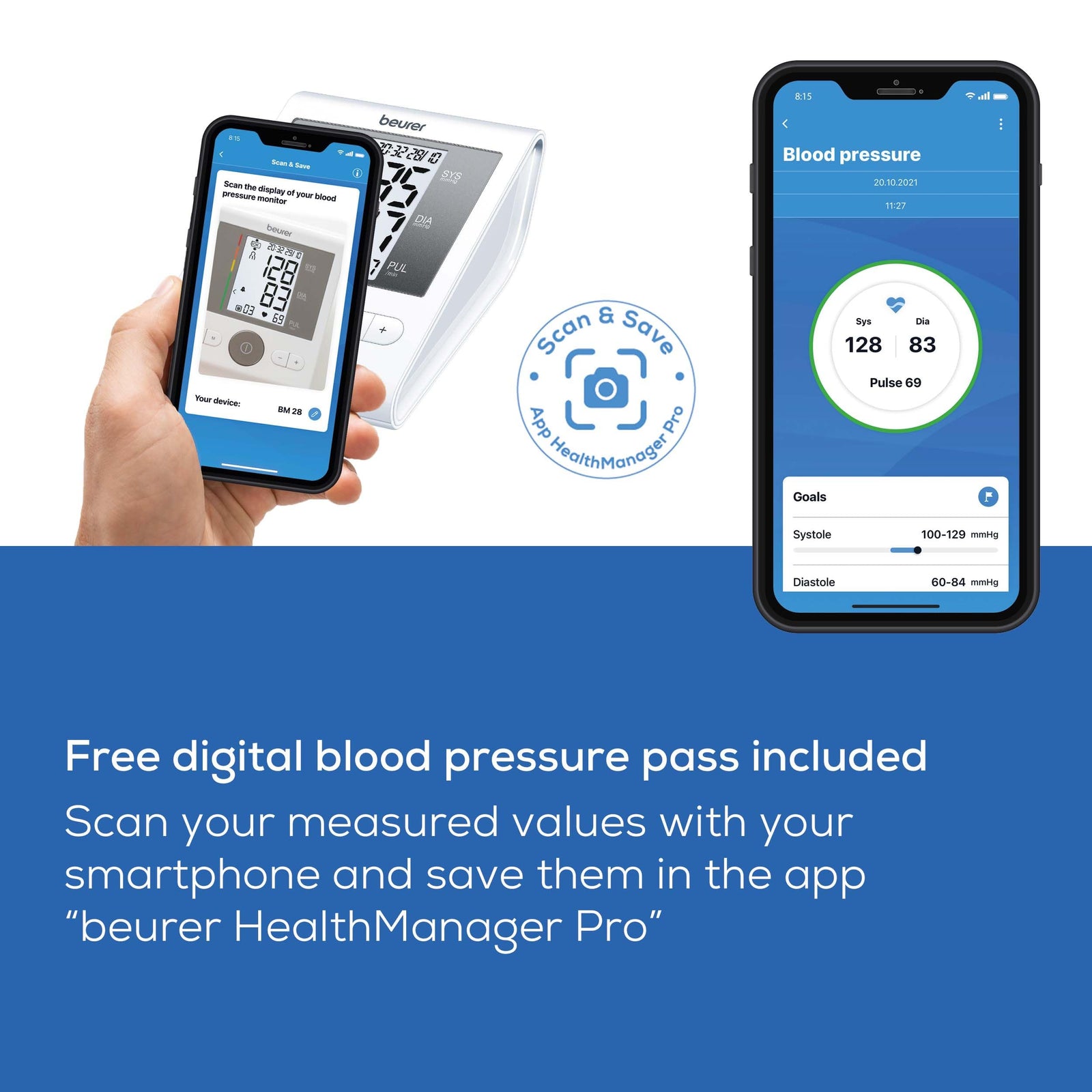 Beurer BM28 Upper Arm Blood Pressure Monitor with Patented Resting Indicator for Accuracy, Cuff Position Assistance and Colour-Coded Risk Indicator