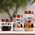 Herevin Let's Cooking Print Decorated Canister Set 3-Pieces, 425, 660 and 1000 ml Capacity, Gold
