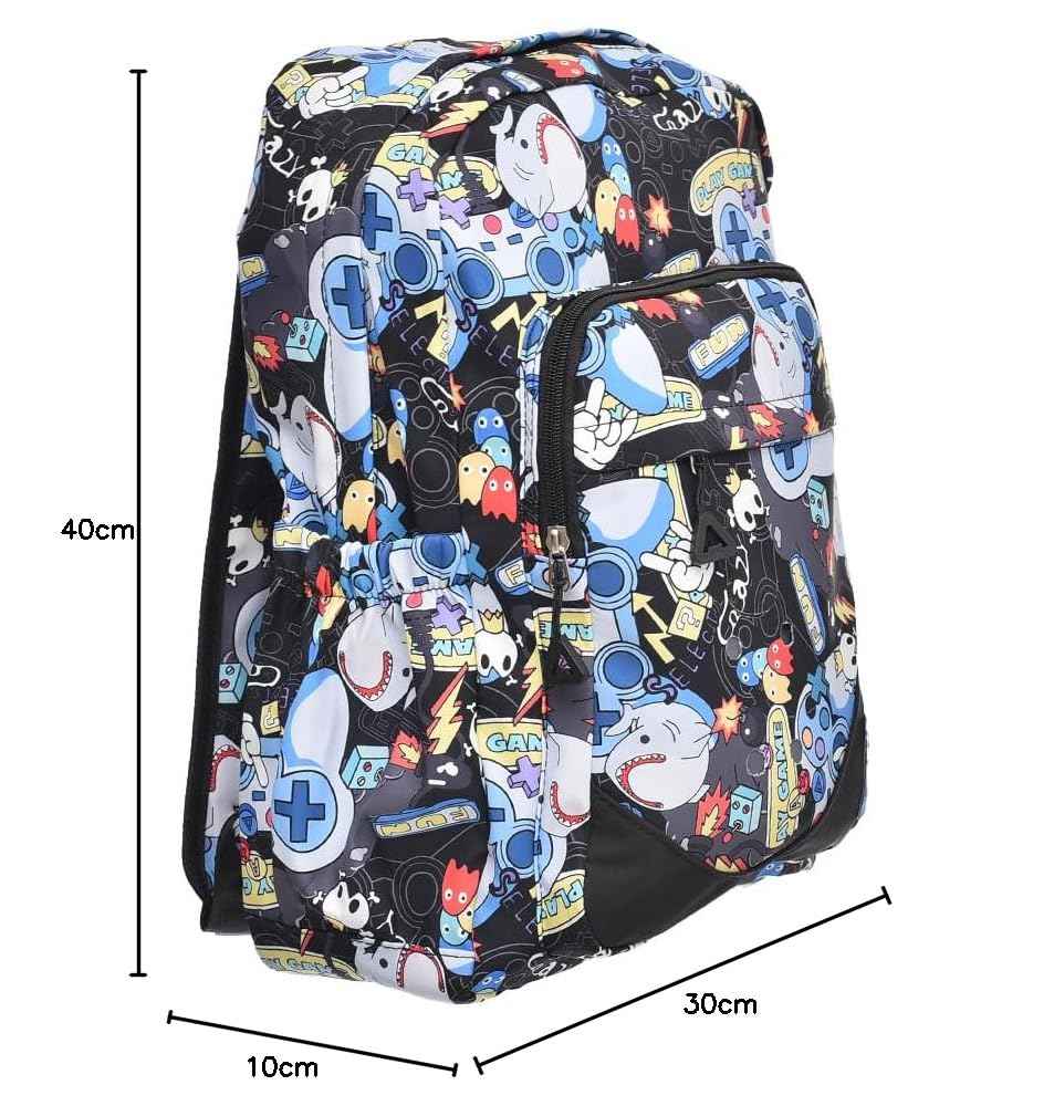 Dragon Fabric Unisex Teddy Bear Large Zipper Backpack With Big Zipper Front Pocket And Two Bottle Place For Kids - Multi Color - Safqqa Egypt
