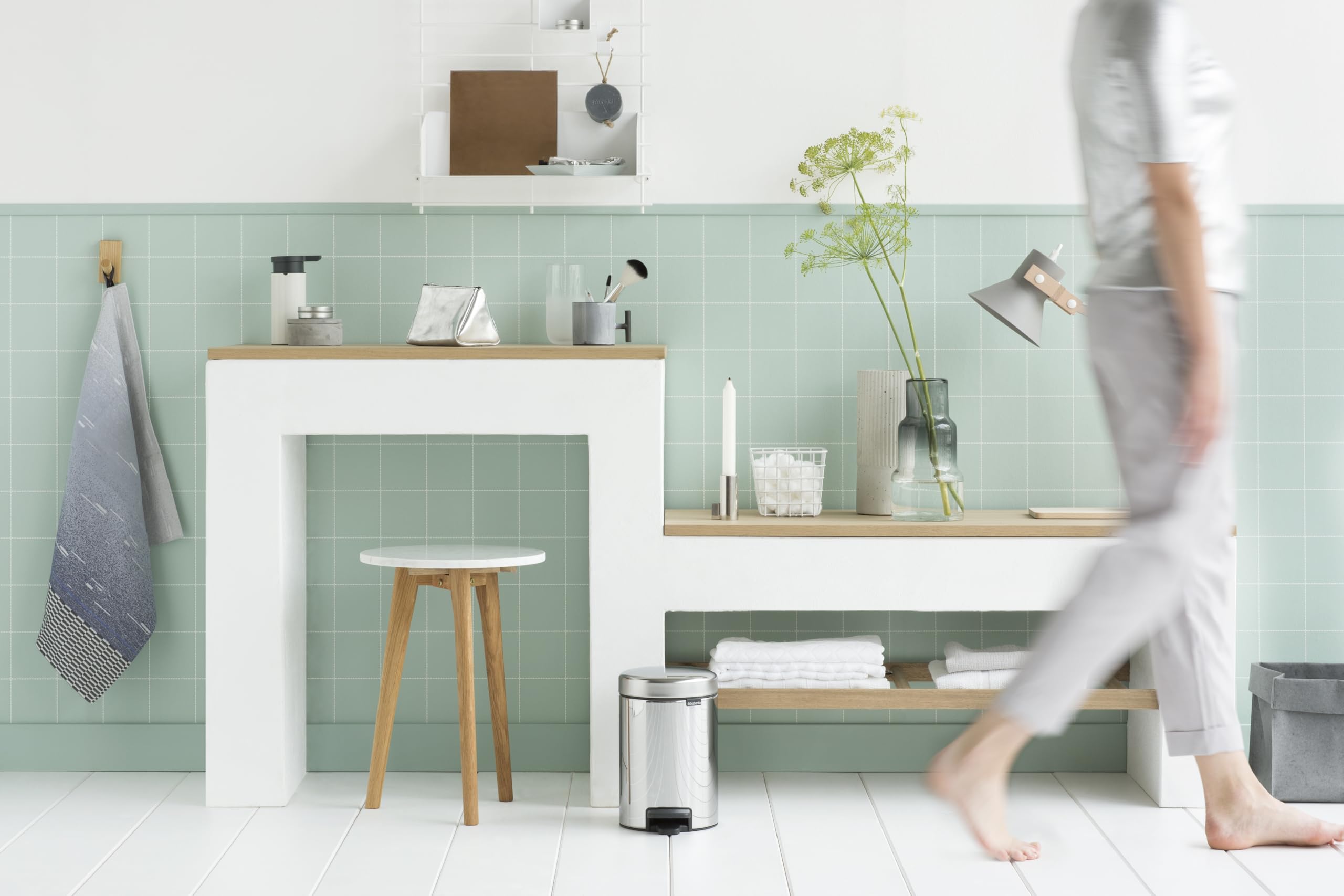 Brabantia Pedal Bin Newicon with plastic inner Bucket, Brilliant Steel - 3 L