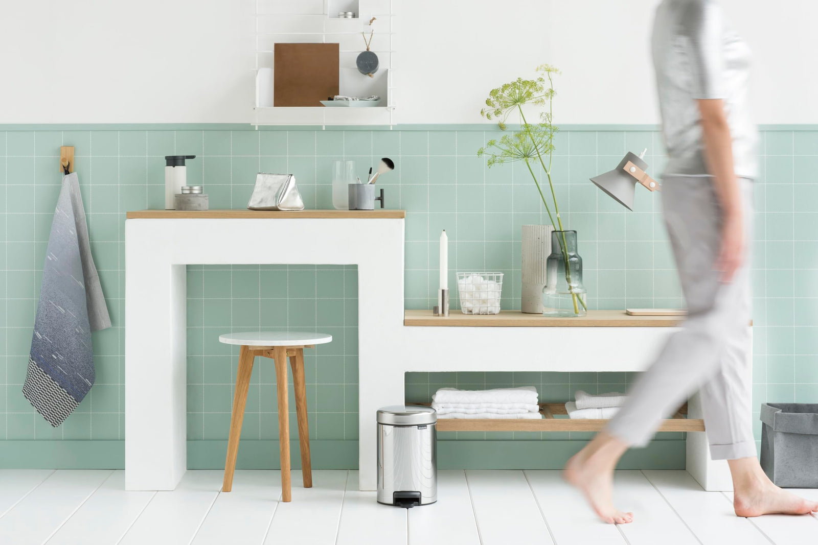 Brabantia Pedal Bin Newicon with plastic inner Bucket, Brilliant Steel - 3 L