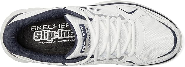 Skechers Men Shoes White Navy Casual Comfort Sneakers