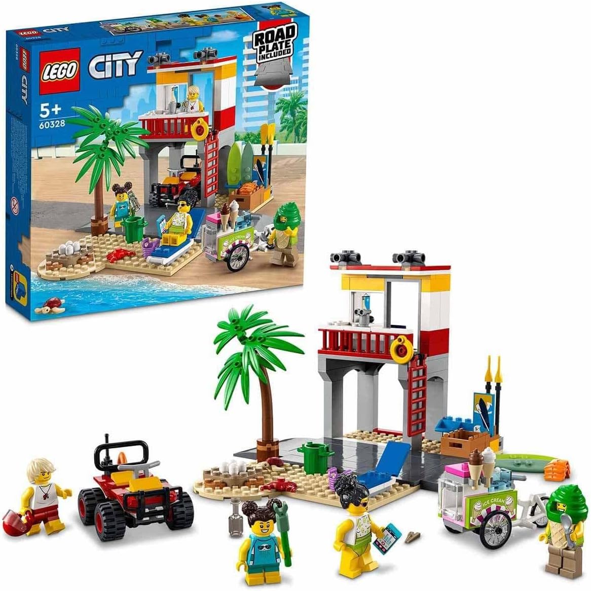 LEGO® City Beach Lifeguard Station 60328 Building Kit (211 Pieces)