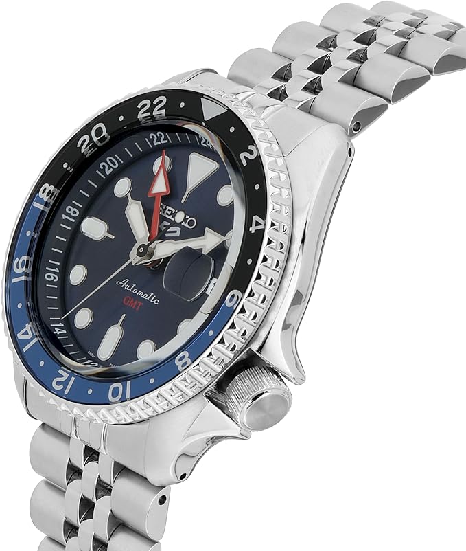 SEIKO Men Automatic Watch Silver Date Luminous Hands 100m Water Resistant