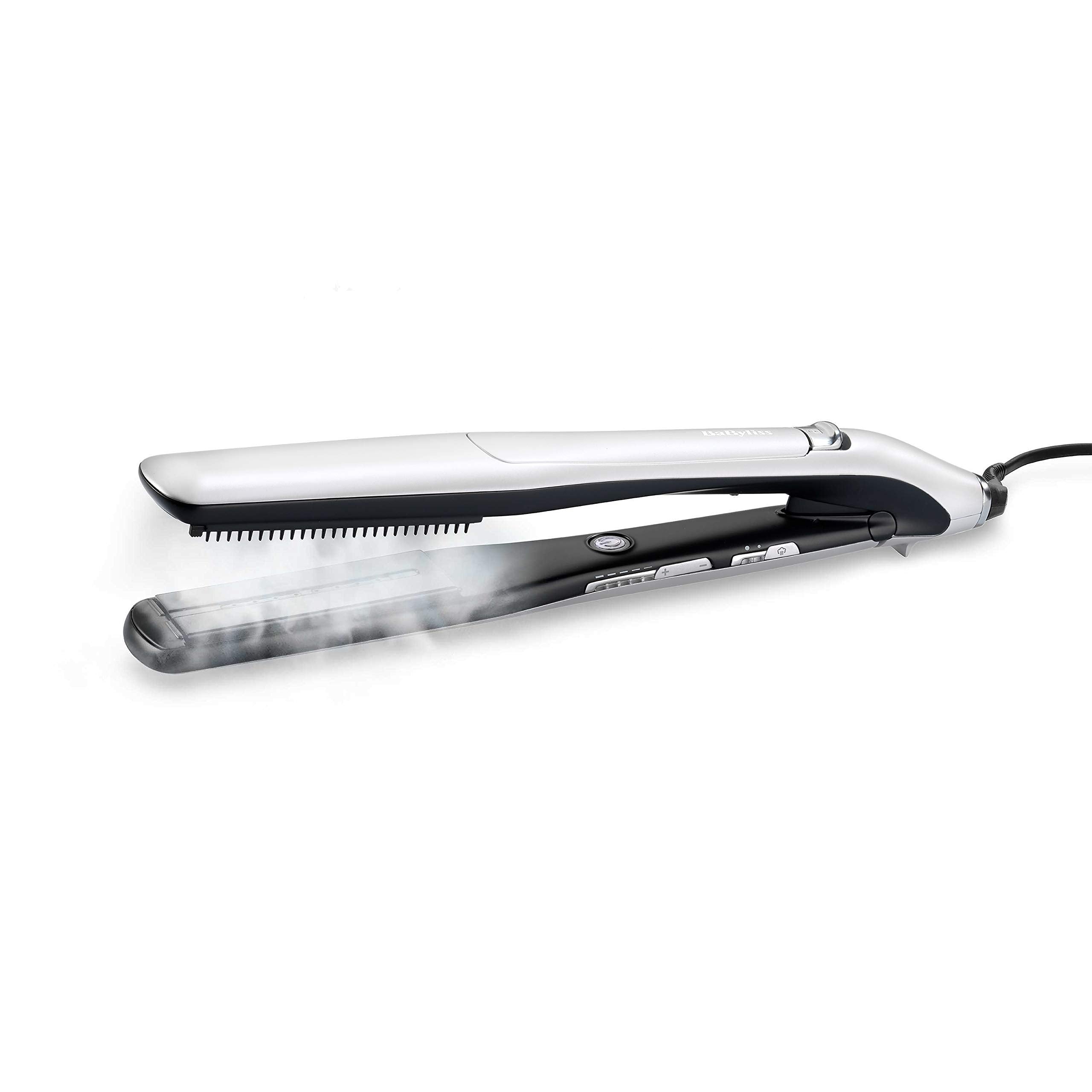 BaByliss Steam Lustre Professional Hair Straightener, Advanced Ceramic 36mm Broad Heating Plate, 5 Heat Settings from 170-210°C, 360° Surround Steam Technology for Smooth Hair