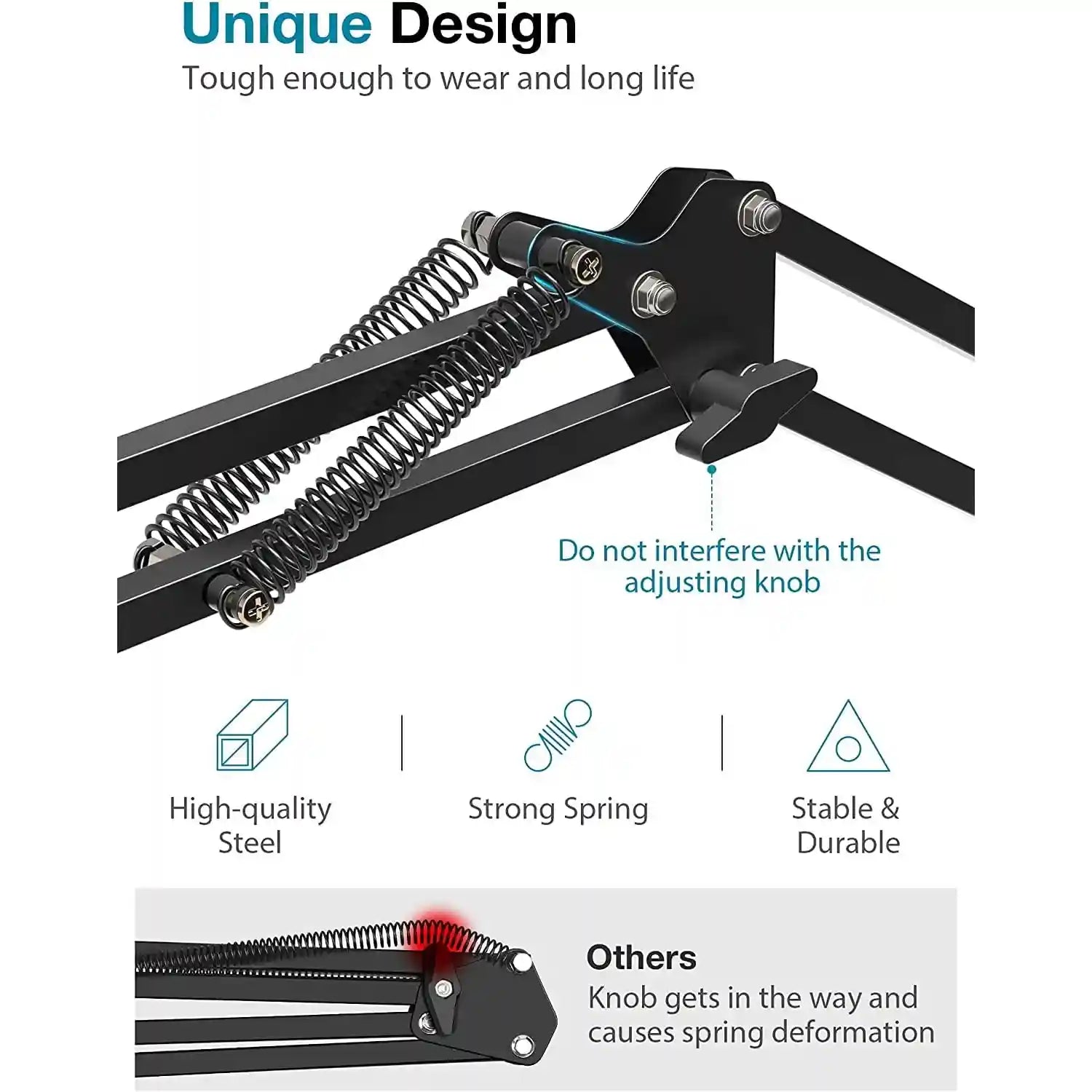 Professional Adjustable Microphone Stand Mic Arm Stand Studio Microphone Suspension Scissor Arm Stand for Quadcast, Quadcast S, Seiren mini, Solocast and more