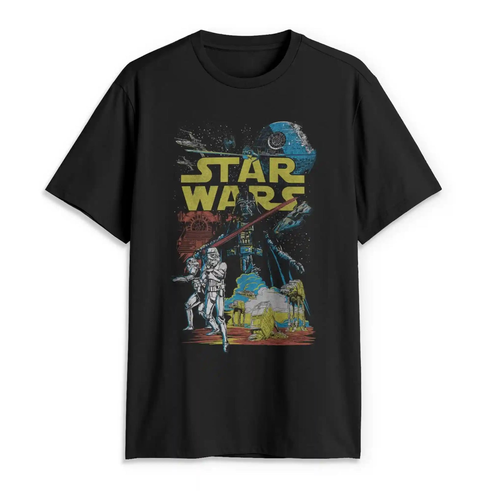  تيشيرتات رجالية من ستار وورز. مصنوعة من قماش ناعم ومتنفس، توفر قصة مريحة للارتداء اليومي أو الخروجات الكاجوال