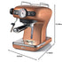 Ariete Classica 15-Bar Espresso Machine – Copper | With Manometer, Milk Frother & Auto Shut-Off | Compatible with Ground Coffee & ESE Pods | 850W Cappuccino Maker for Home & Office - Safqqa Egypt