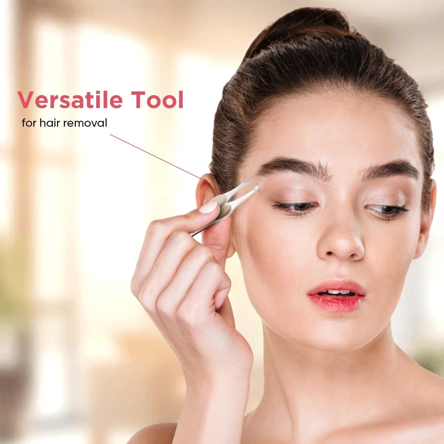 Generic Stainless Steel Tweezers Set of 2, Precision Rustproof Eyebrow & Facial Hair Removal Tool