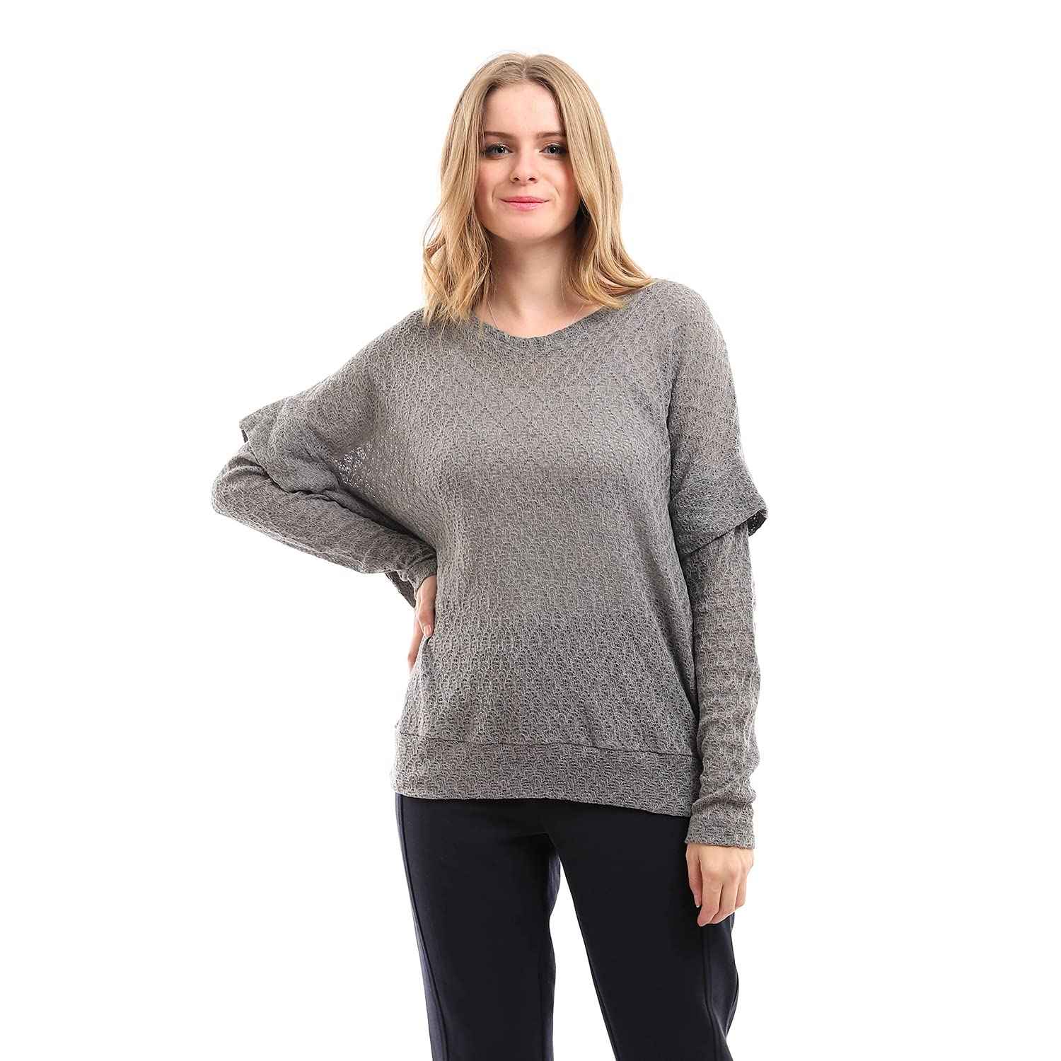 ESLA Womens Blouses S5716456 Long-Sleeved Plain Top - Safqqa Egypt