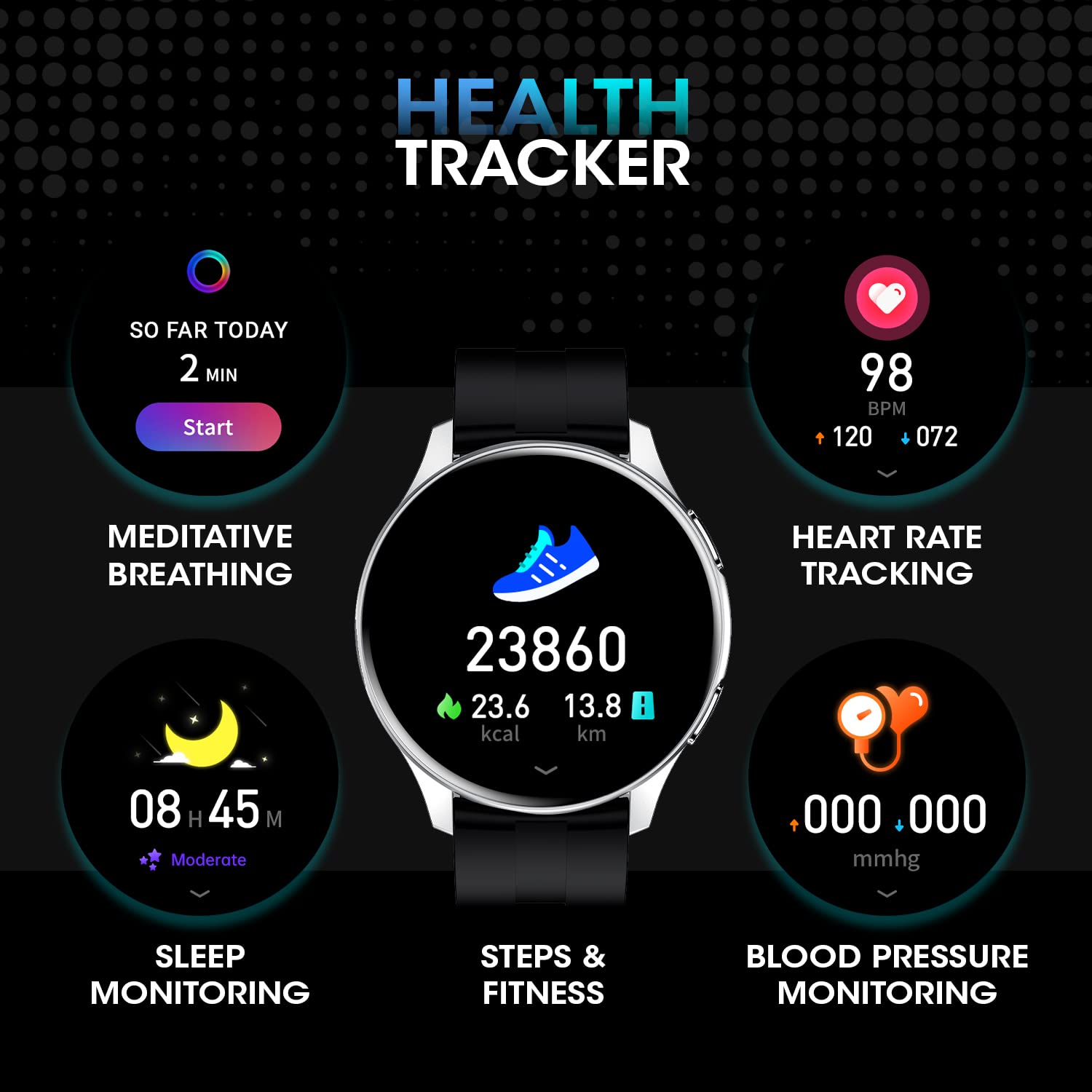 ساعة  الذكية مزودة بالعديد من الميزات لعشاق اللياقة والتكنولوجيا. تحتوي على شاشة AMOLED بحجم 1.39 بوصة ودقة 454x454 مع وضع العرض الدائم لتجربة رؤية واضحة دائمًا. تدعم المكالمات عبر البلوتوث، -به خرابيش