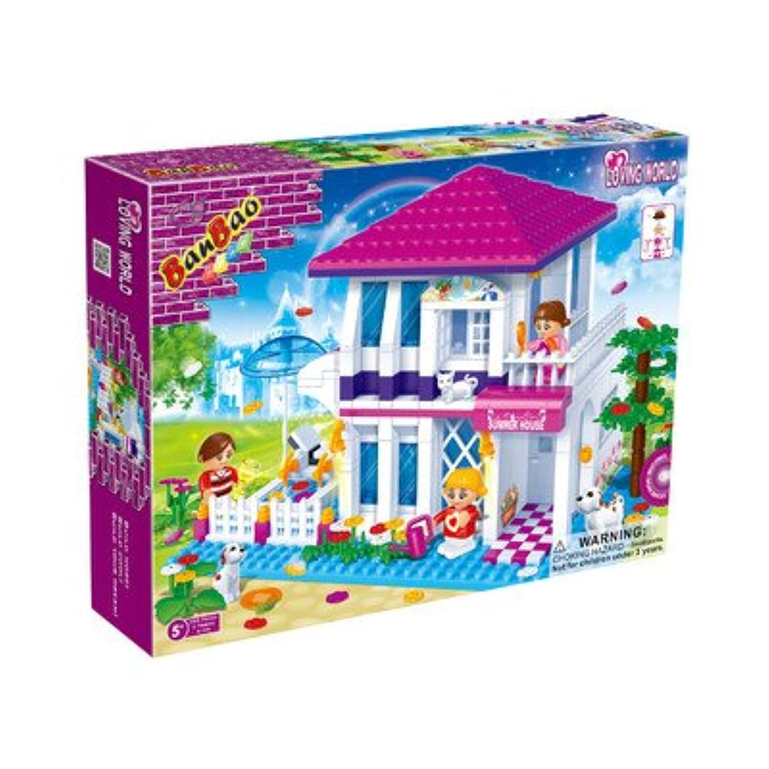 BanBao Girls Building Blocks Summer House Wedding Party Kits 425 Pieces B6105