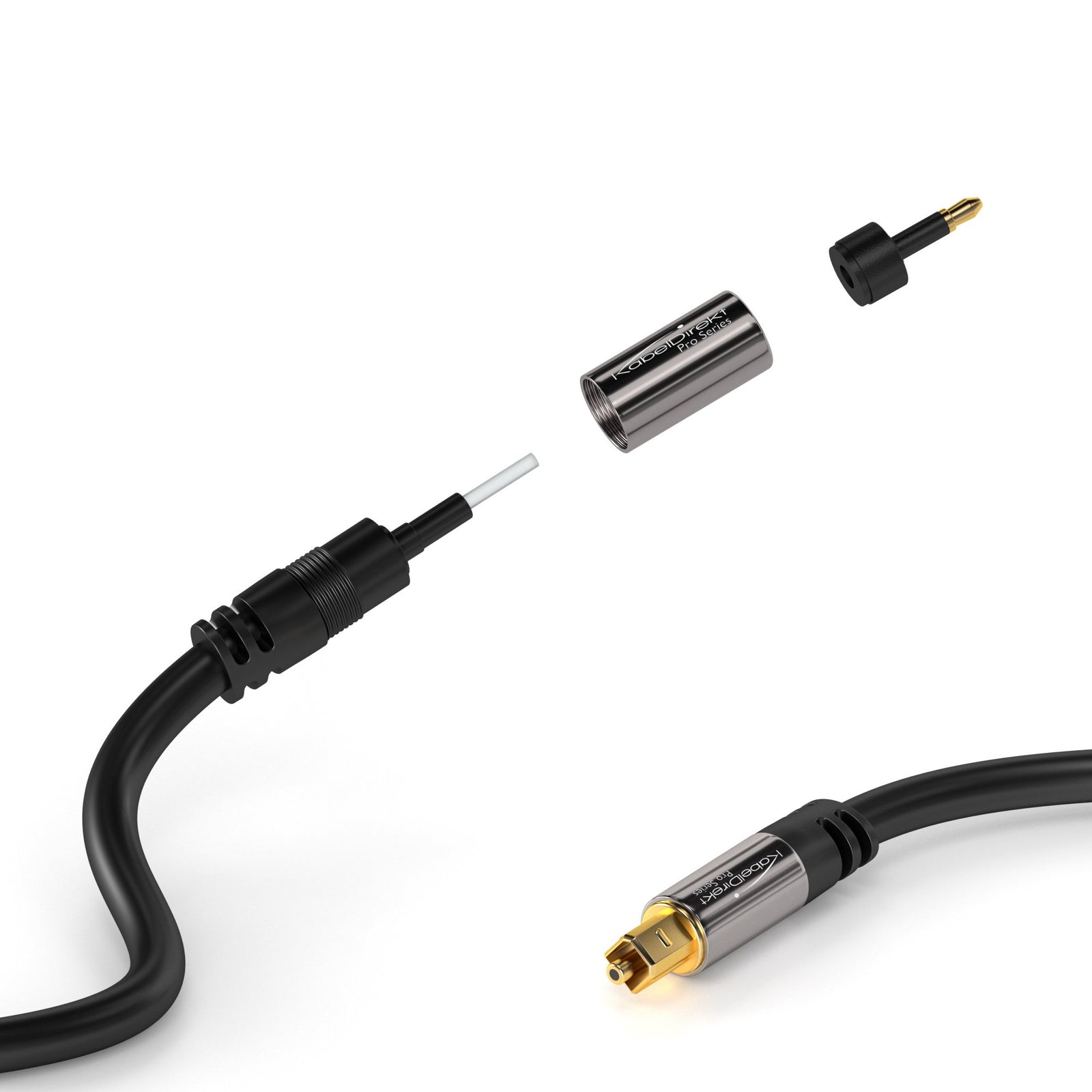 KabelDirekt 389 10m Mini-TOSLINK cable (digital audio cable, optical, TOSLINK to Mini-TOSLINK, fiber optic, transmits digital signals TVs/amplifiers/Hi-Fi systems) black
