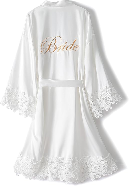 UrHot Women Satin Robe White One Size Soft Sleepwear – Safqqa Egypt