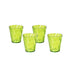 Omada Design 4 Transparent Acrylic Drink Glasses 11,83 fl oz Coloured, Diamond Line, Green