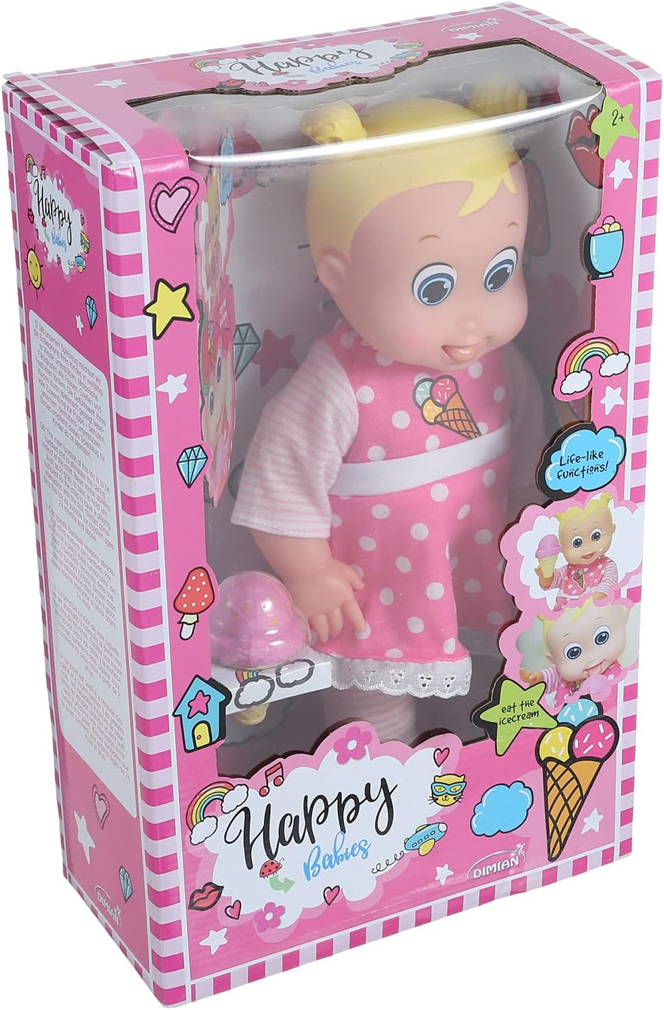 Dimian Happy Babies Walking Doll - Assorted [Pink/Yellow Hair Color]